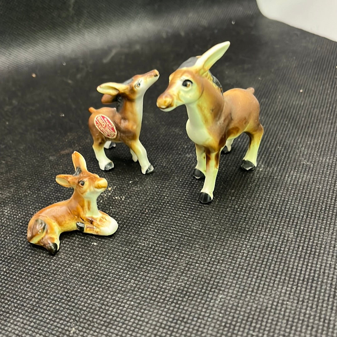 Vintage Set of Donkeys