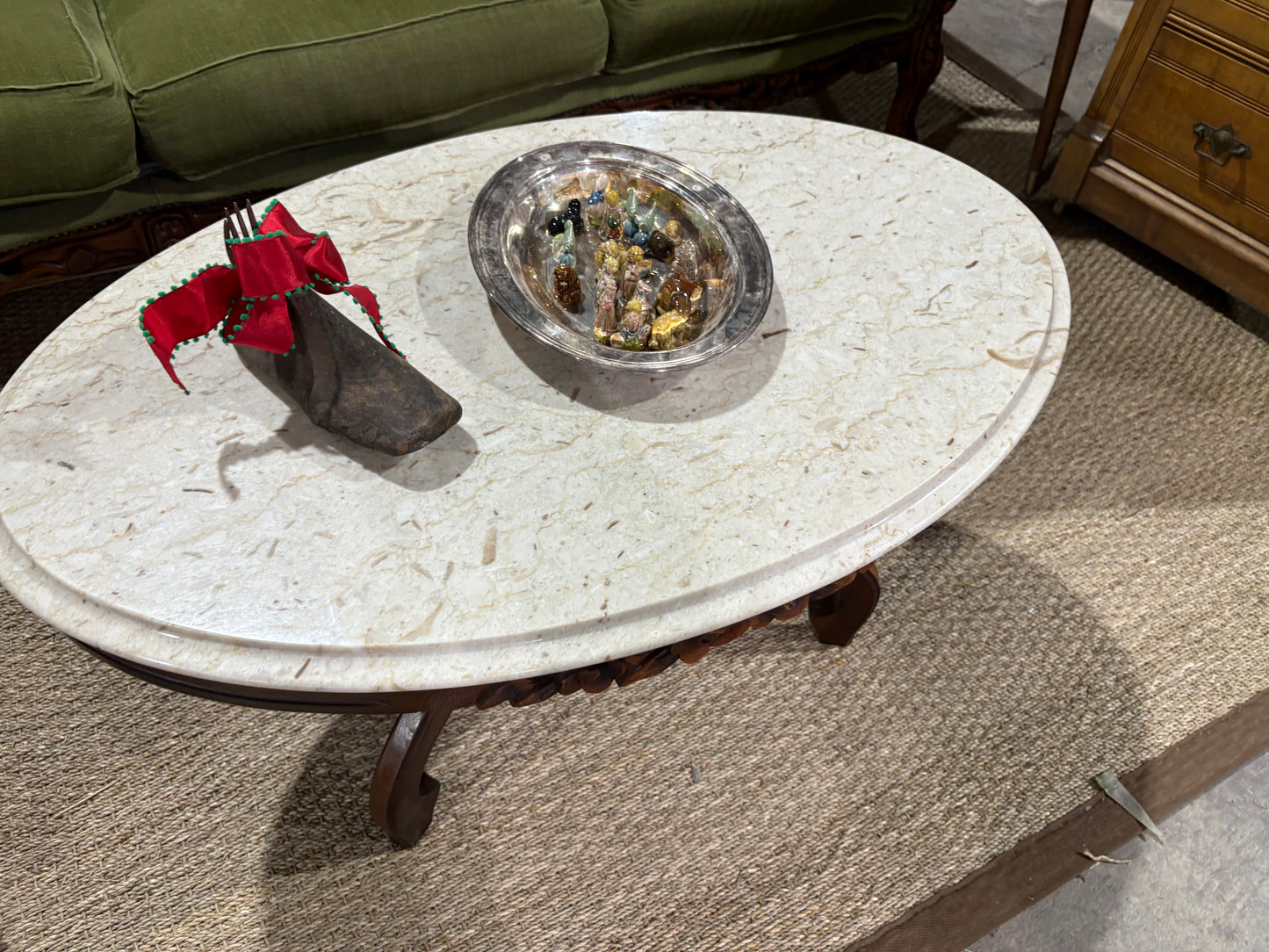 Marble Top Mahogany Parlor Table