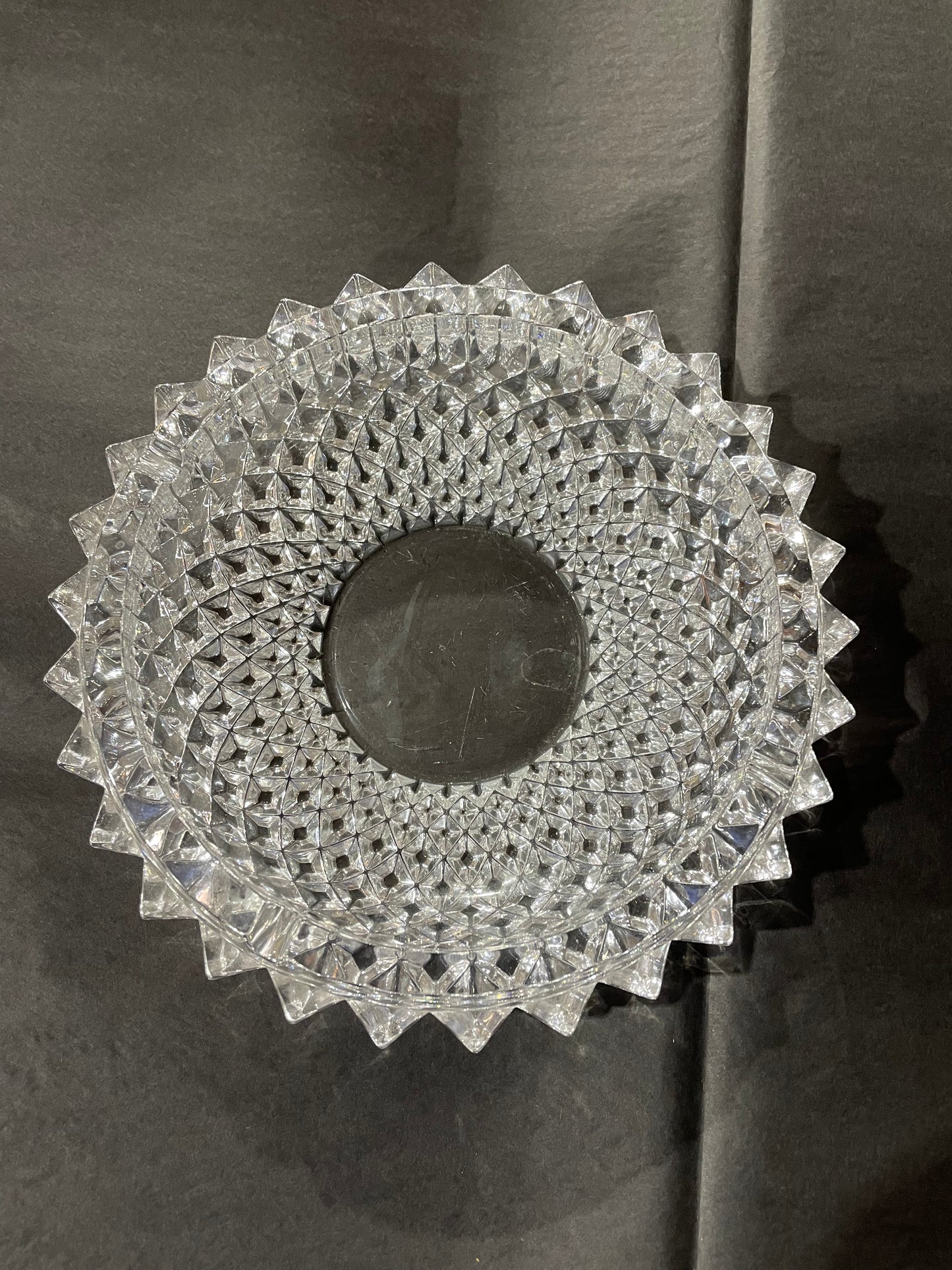 8" MCM Crystal Cut Ash Tray