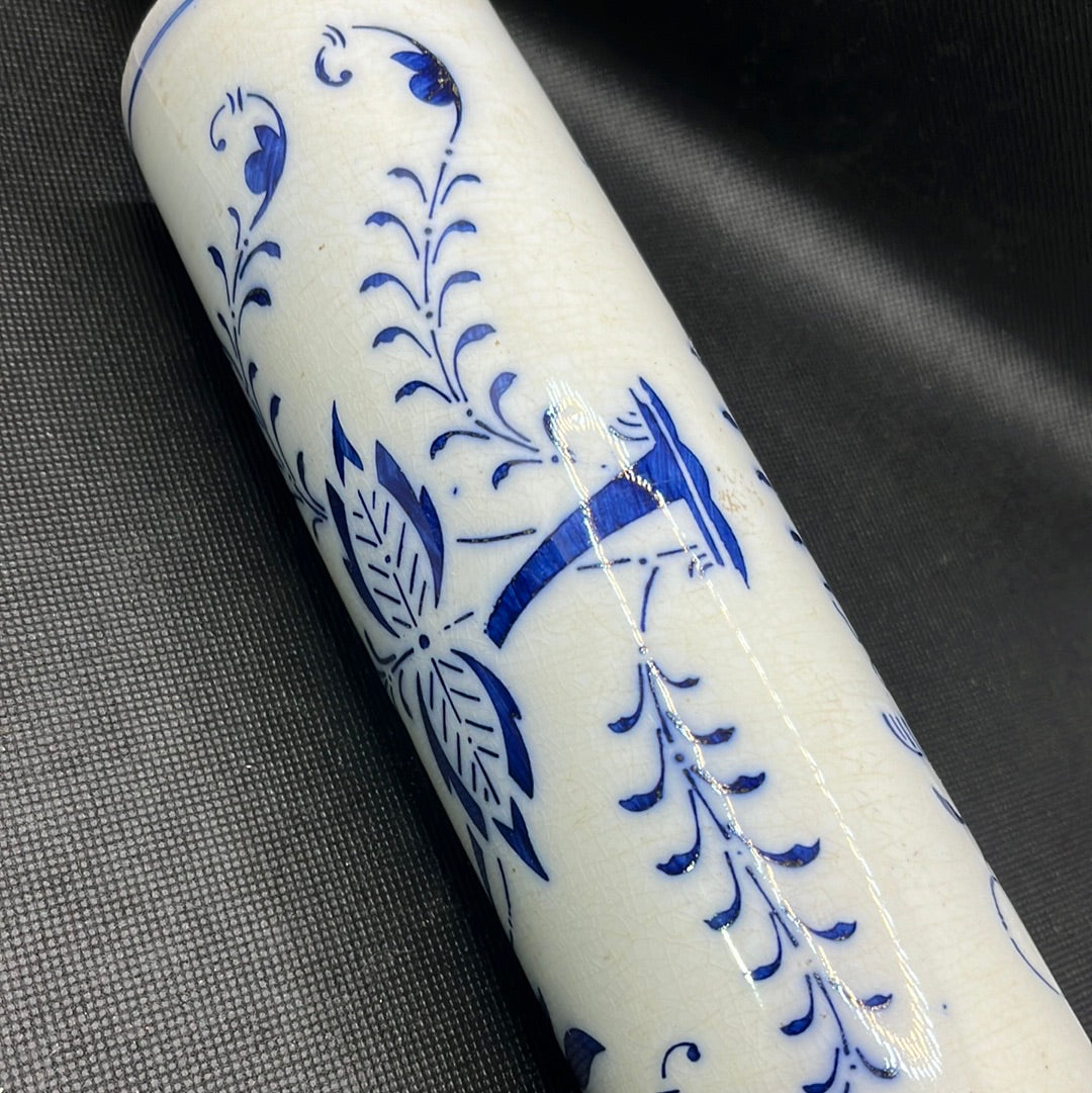Meissen Blue Onion Porcelain Rolling Pin