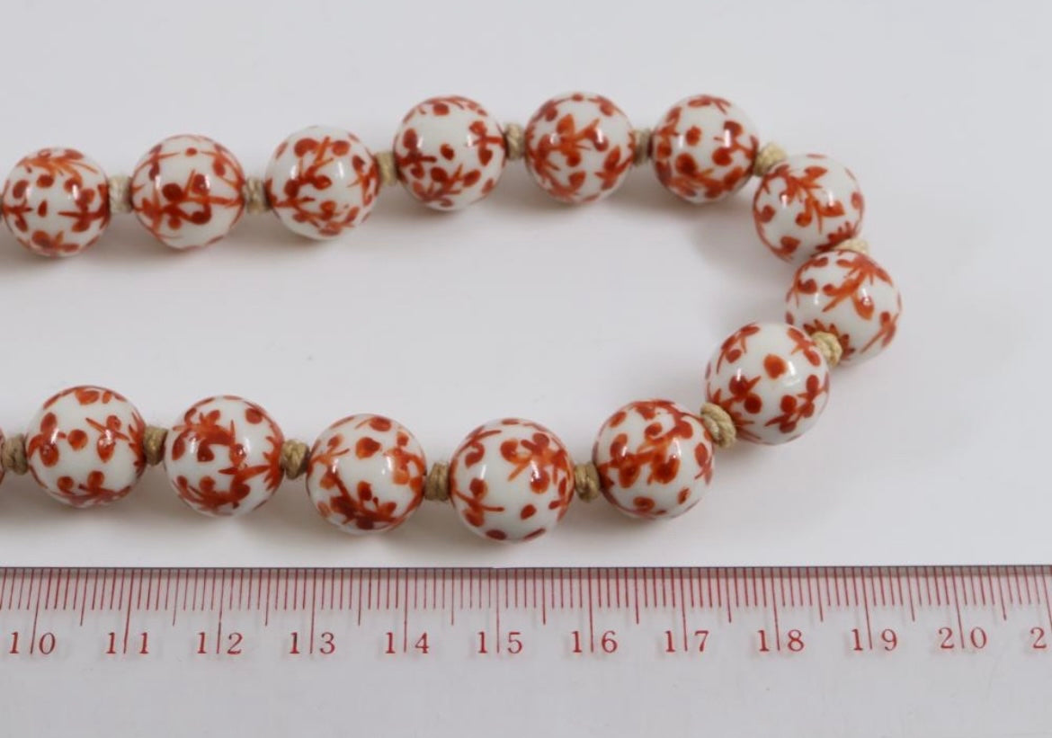 CHINESE PORCELAIN BEADS HAND STRUNG