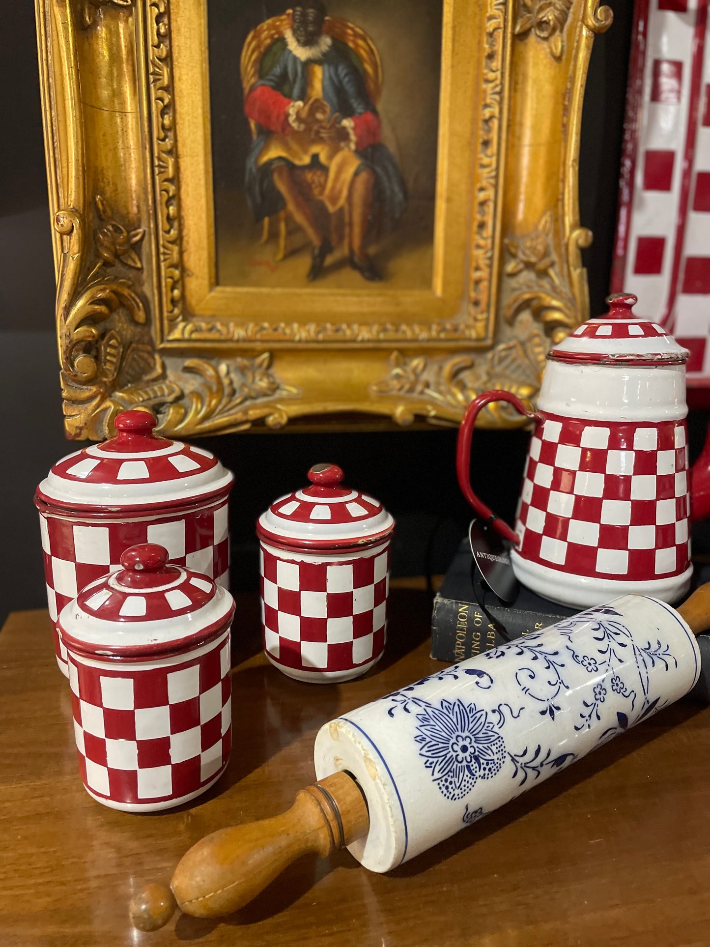 Rare 1930 French Enamelware 8 Piece Set