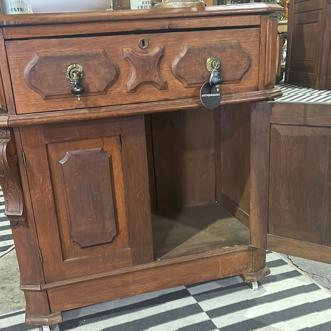 30" Walnut Cabinet w/Drawer