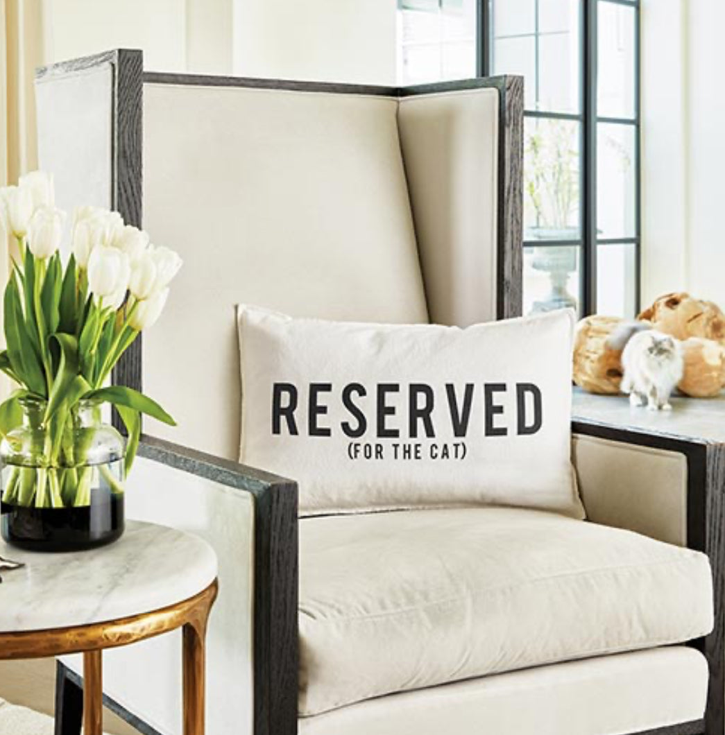 Cat Reserved Pillow 22x14