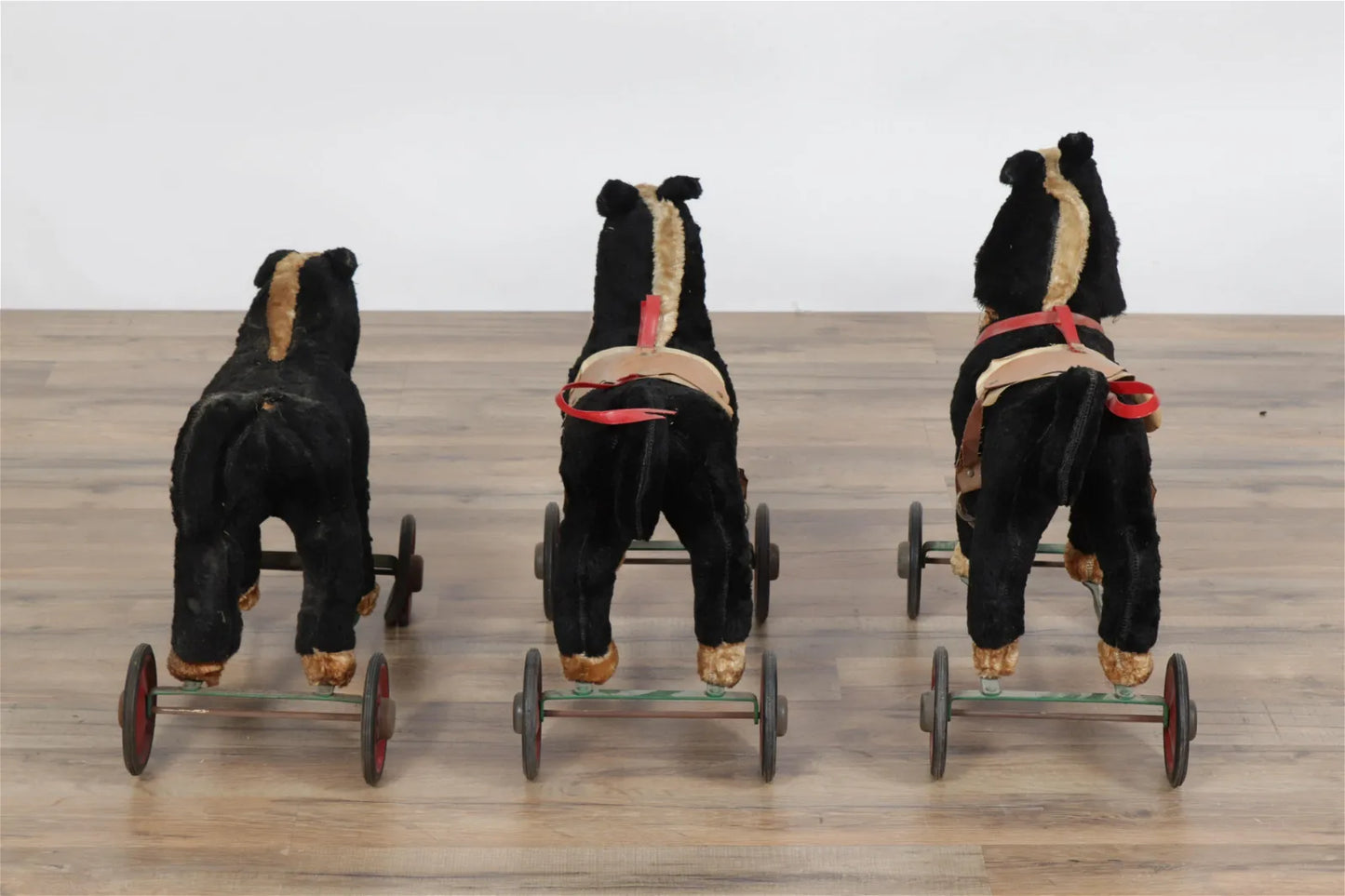 Group of 3 Steiff Style Antique Horses