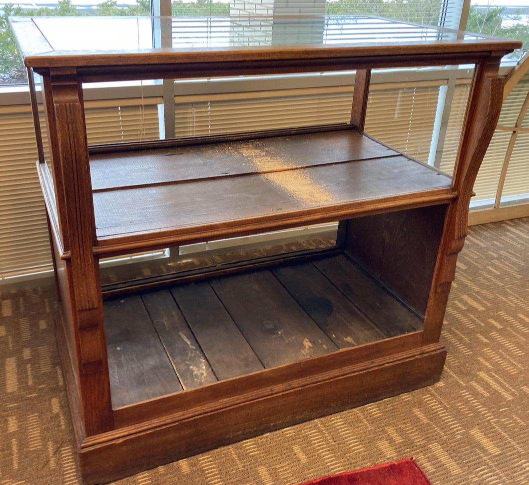 Early 1900s Cigar Store Display Case in Oak