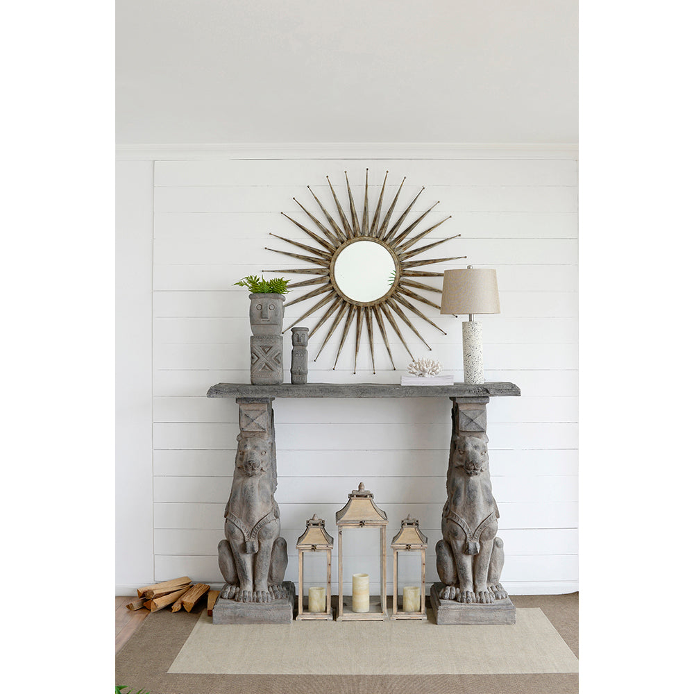 Stone Lion Motif Table