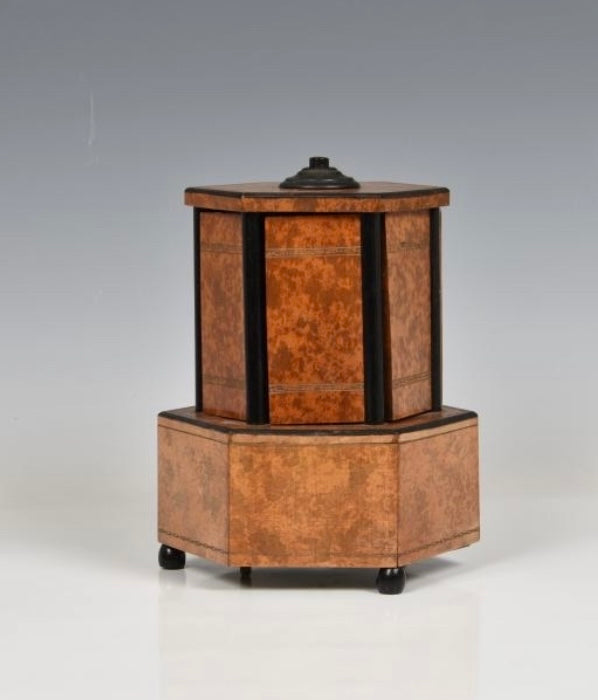 German Burr Walnut Musical
Cigarette Stand