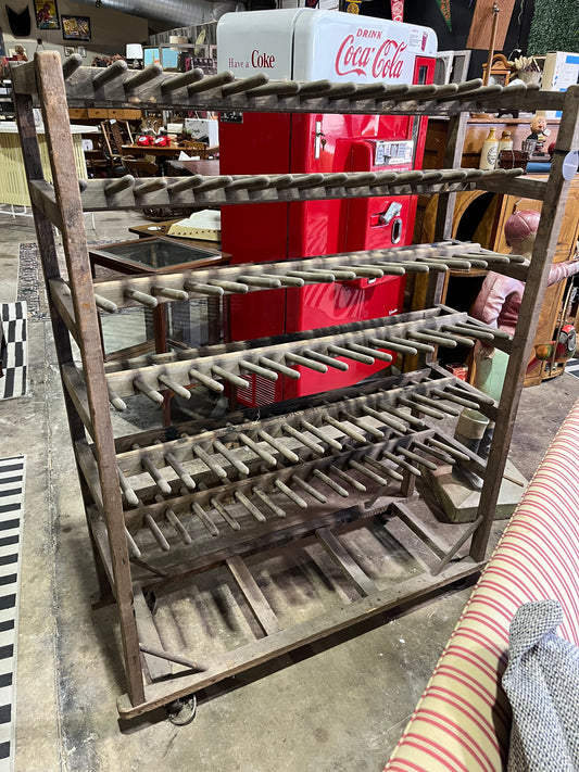 Antique Shoe Factory Rolling Rack