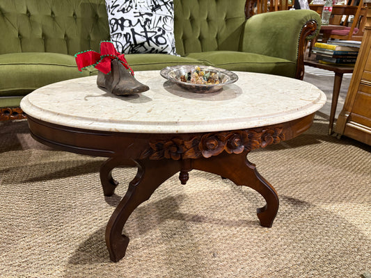 Marble Top Mahogany Parlor Table