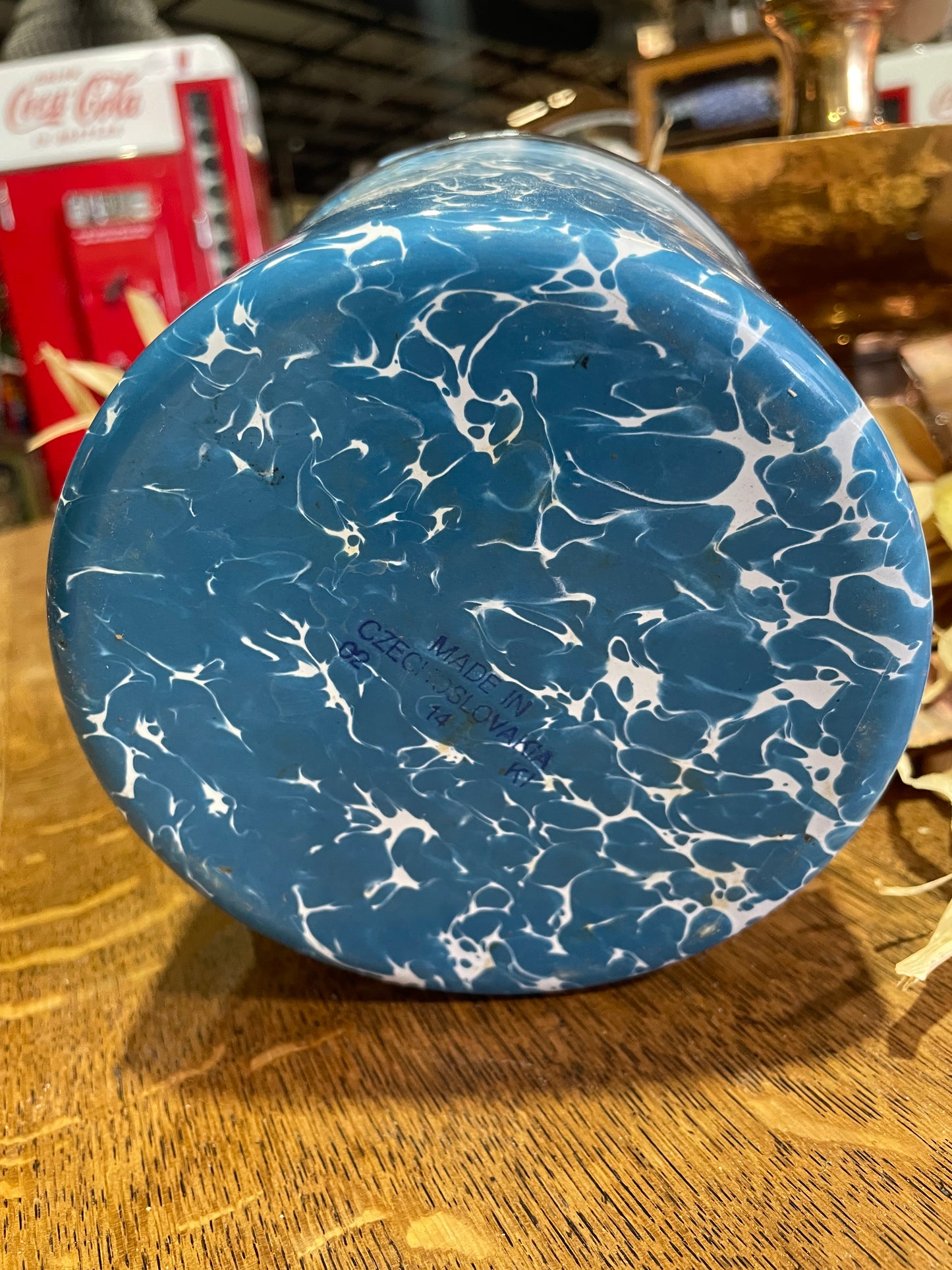 XL Blue Graniteware Cup