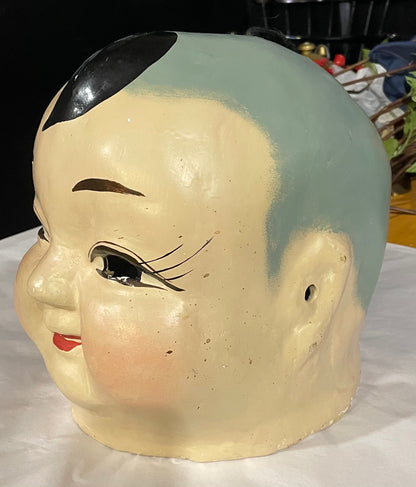 Vintage Chinese Full Head Paper Mache Face Mask