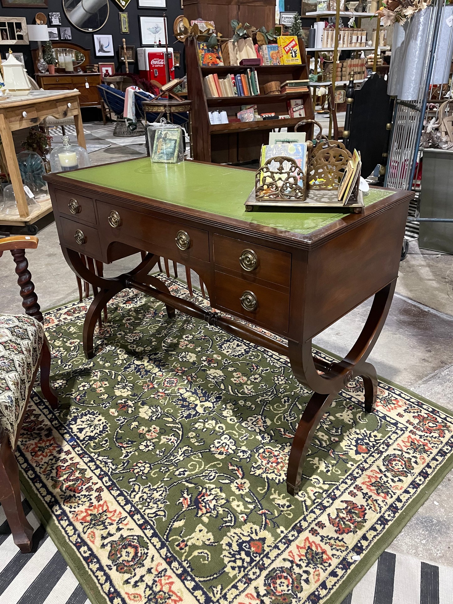 Antique Leather-Topped Desk