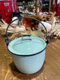 Mint Lidded Graniteware Bucket