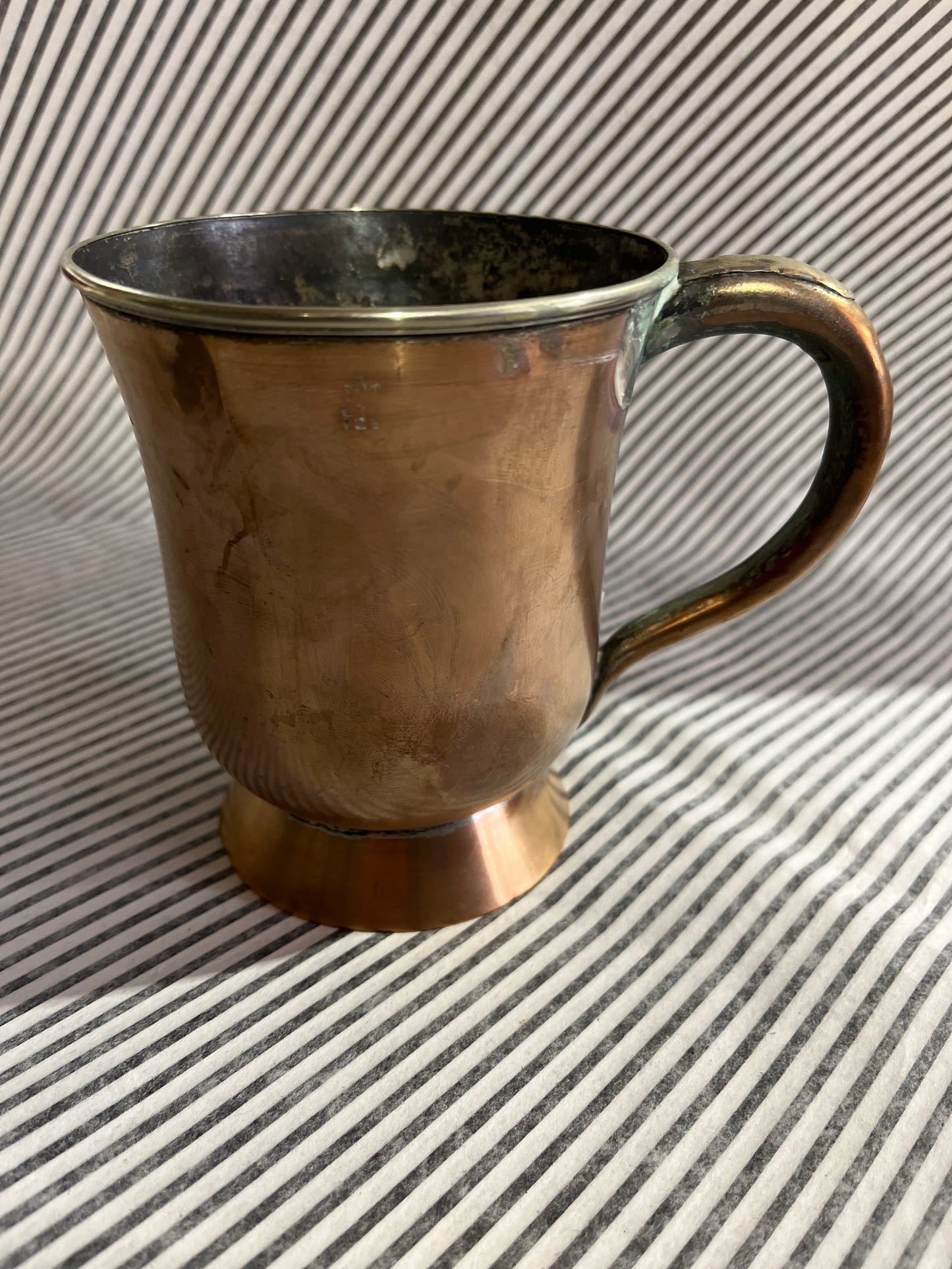 Victorian Copper Pint Tankard, marked