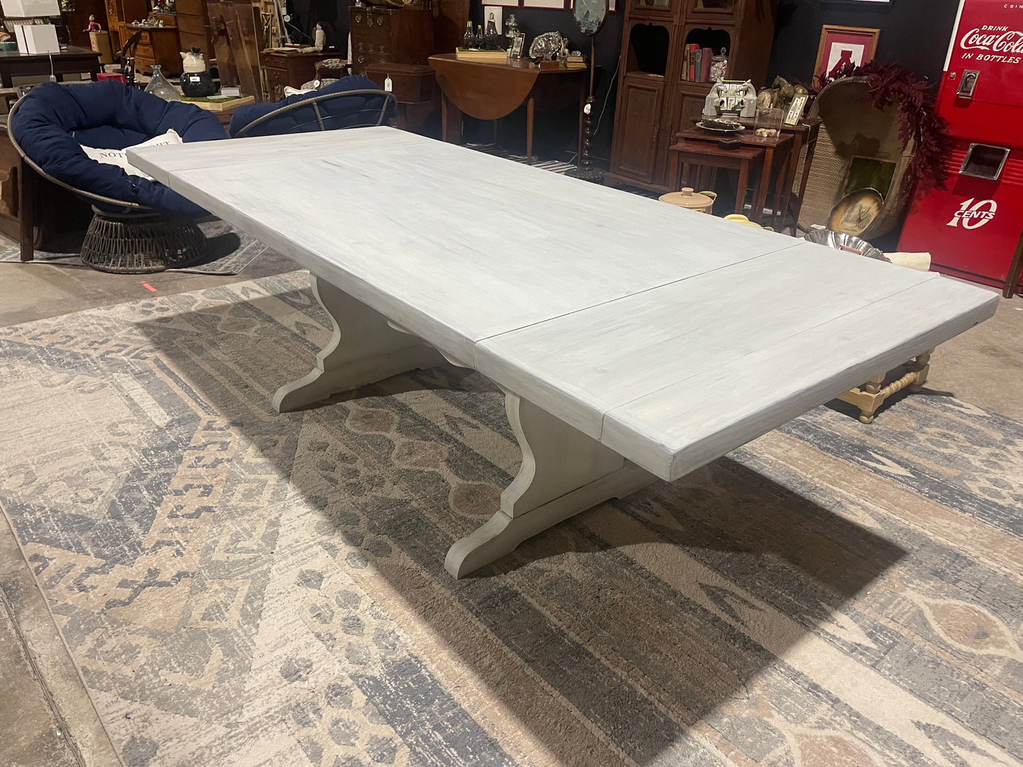 Weathered White Farmhouse Table