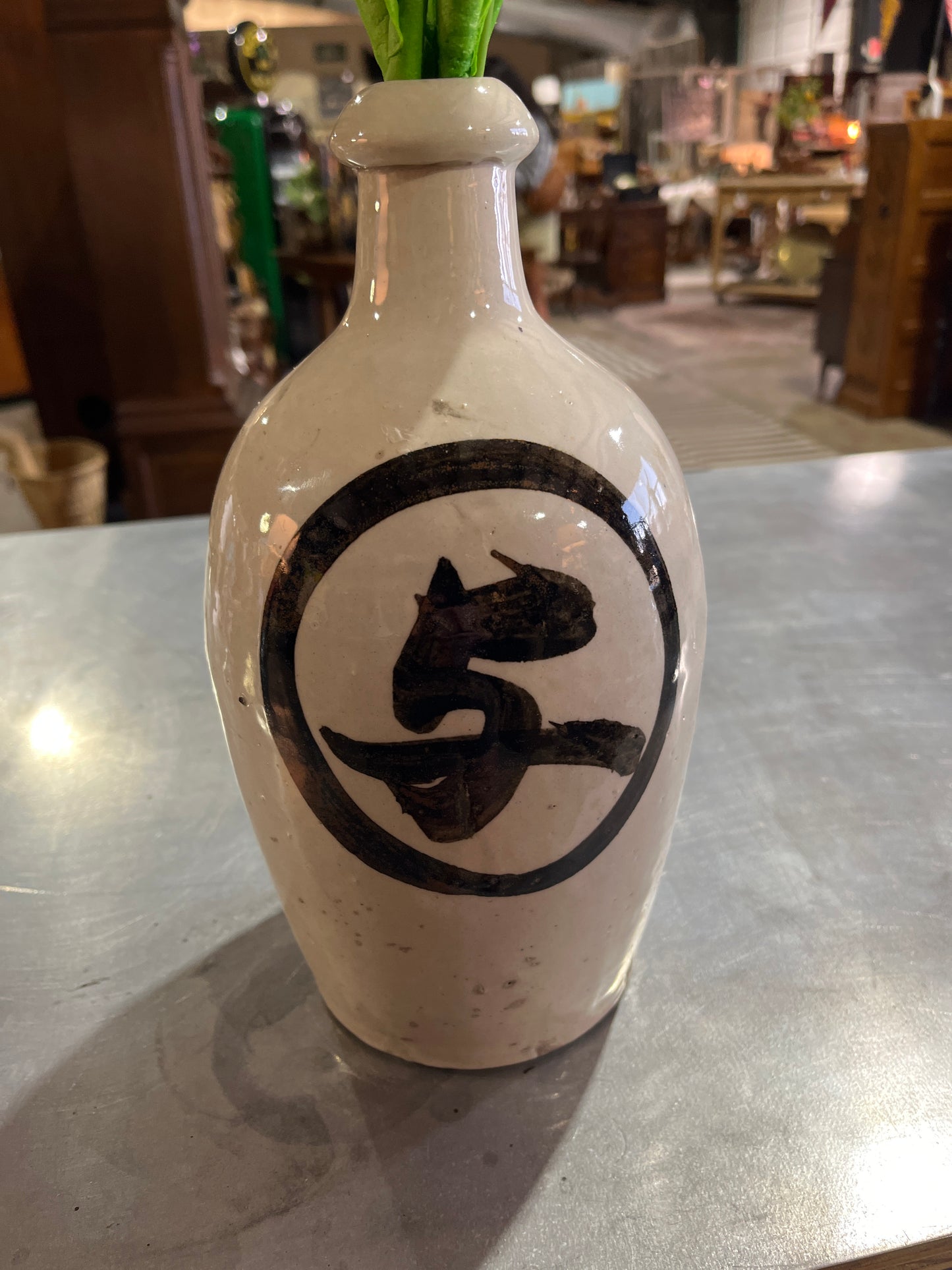 Antique Japanese Sake Pottery Jug