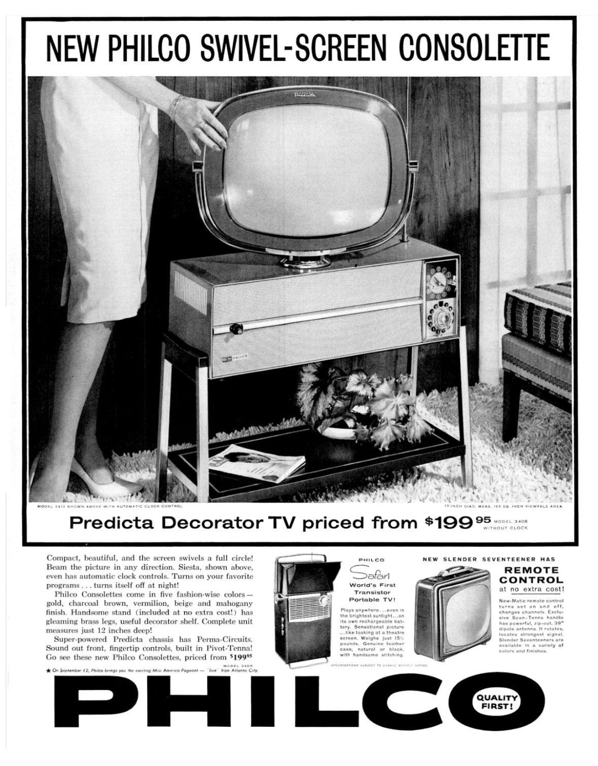 Rare 1950s Philco Predicta TV on Consolette Stand