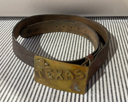 Vintage Leather Belt & Buckle