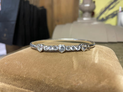 Australian Sterling & White Stone Bangle