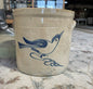 1890s Cobalt Blue Bird 3 Gallon Crock