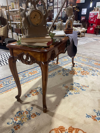 Country French Glass-Top Console Table