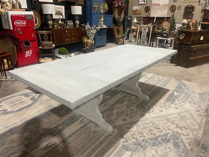 Weathered White Farmhouse Table