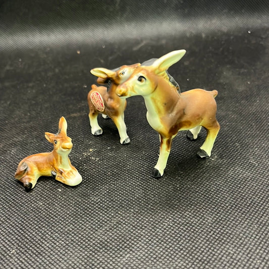 Vintage Set of Donkeys