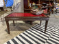 Red Leather Topped Coffee Table