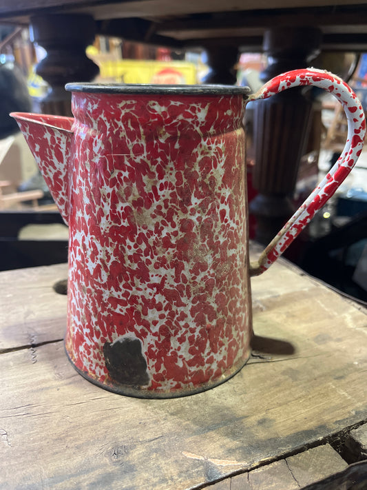 Red enamel coffee pot