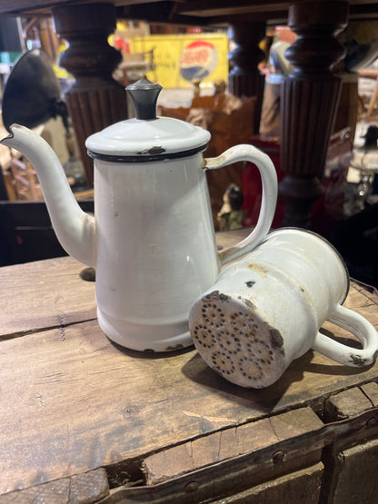 White enamel percolator