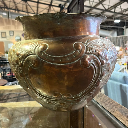 Vintage embossed Copper pot