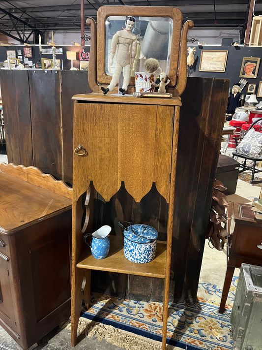 American Oak Shaving Stand, 1900s