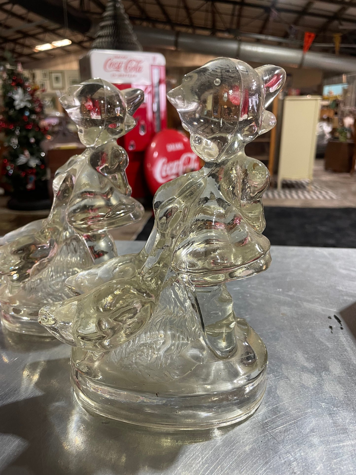 Glass Girl Goose Pair