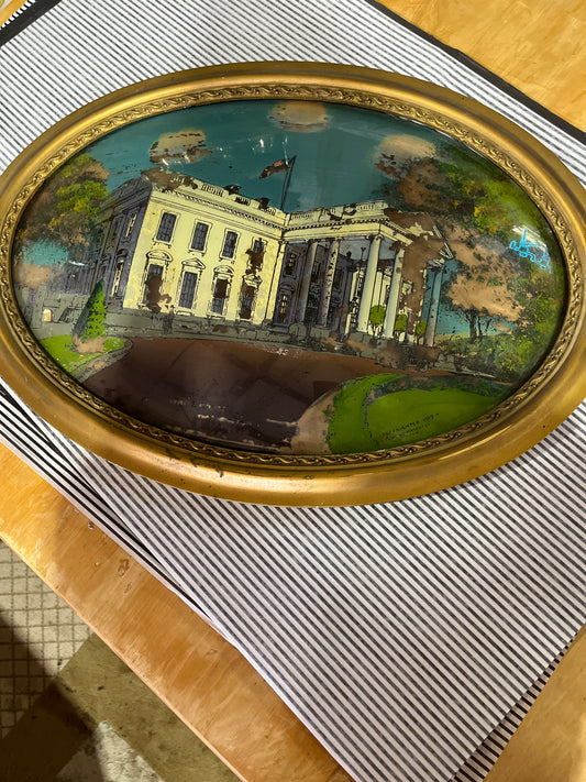 Reverse painting White House