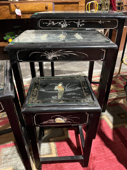 Vintage Stone-Inlaid Stacked Table Set