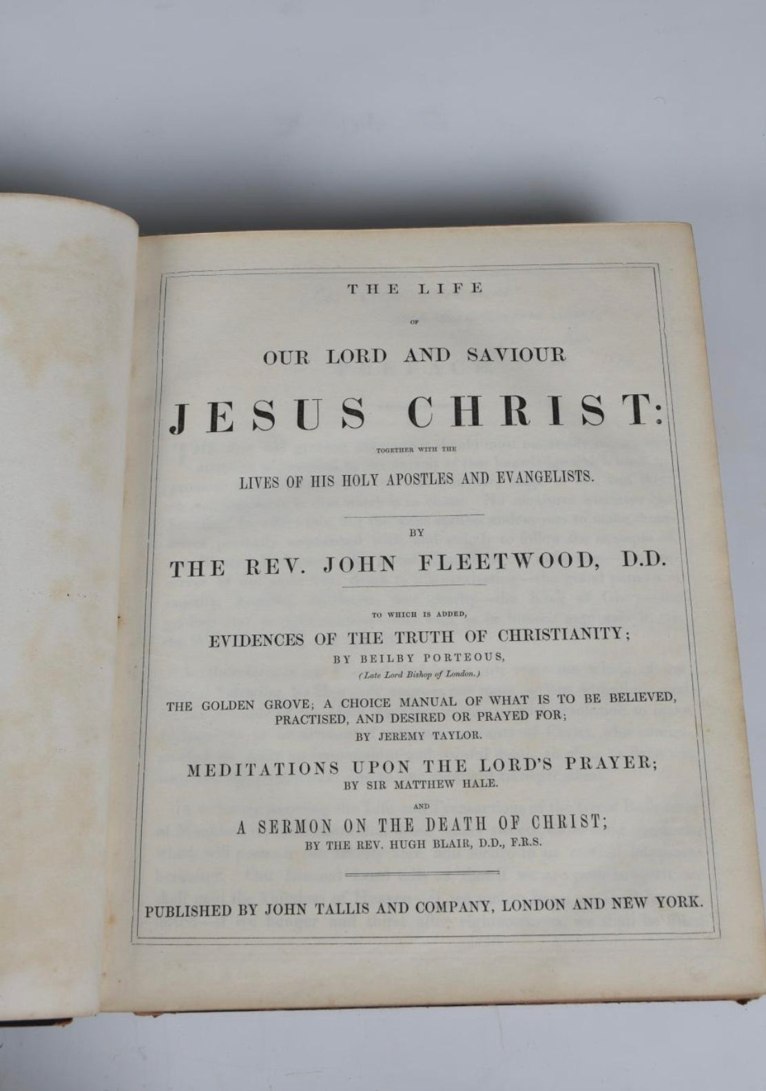 1876 The Life of our Lord Saviour Jesus Christ