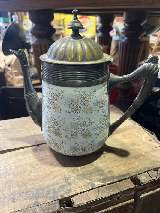 Daisy enamelware coffee pot