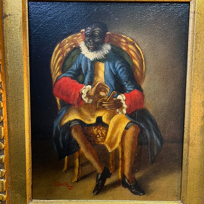 Monkey Prince Oil on Canvas, Artist Signed