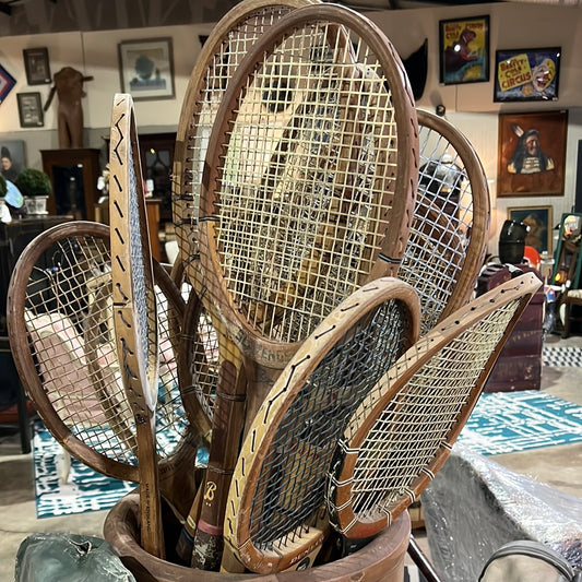 Vintage wooden tennis rackets