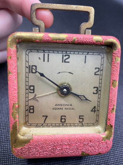 Art Deco Square Rascal Ansonia Alarm Clock