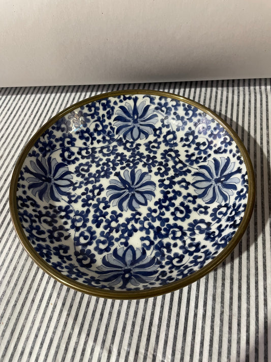 Japanese Porcelain & Pewter Bowl