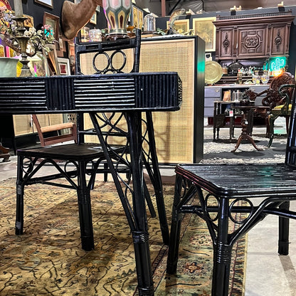 Vintage Bamboo Table & 4 Chairs