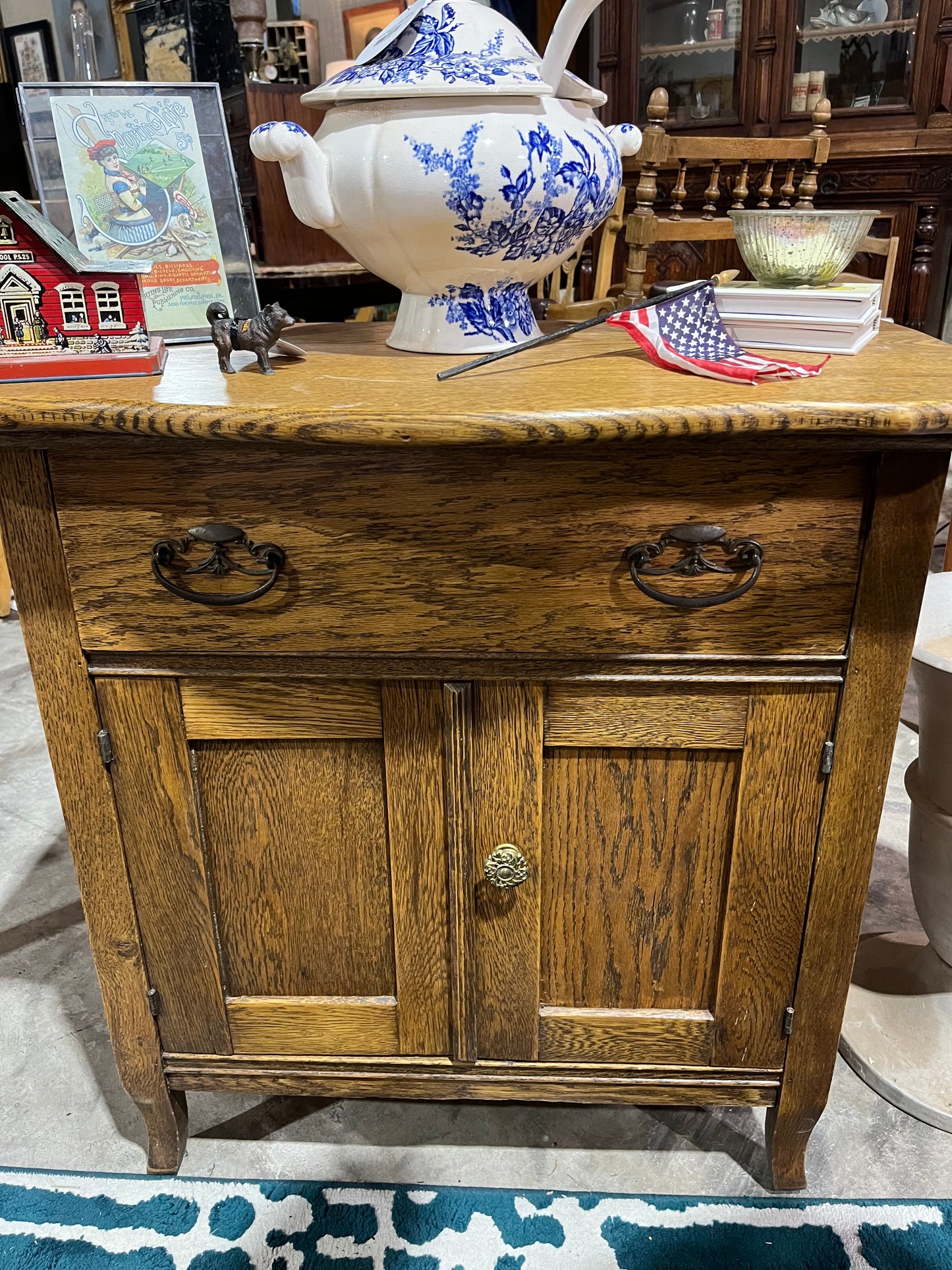 Quarter-Sewn Oak Wash Stand