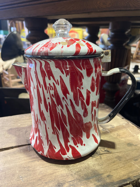 Red enamelware percolator