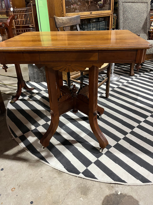 1890s Eastlake Walnut Parlor Table