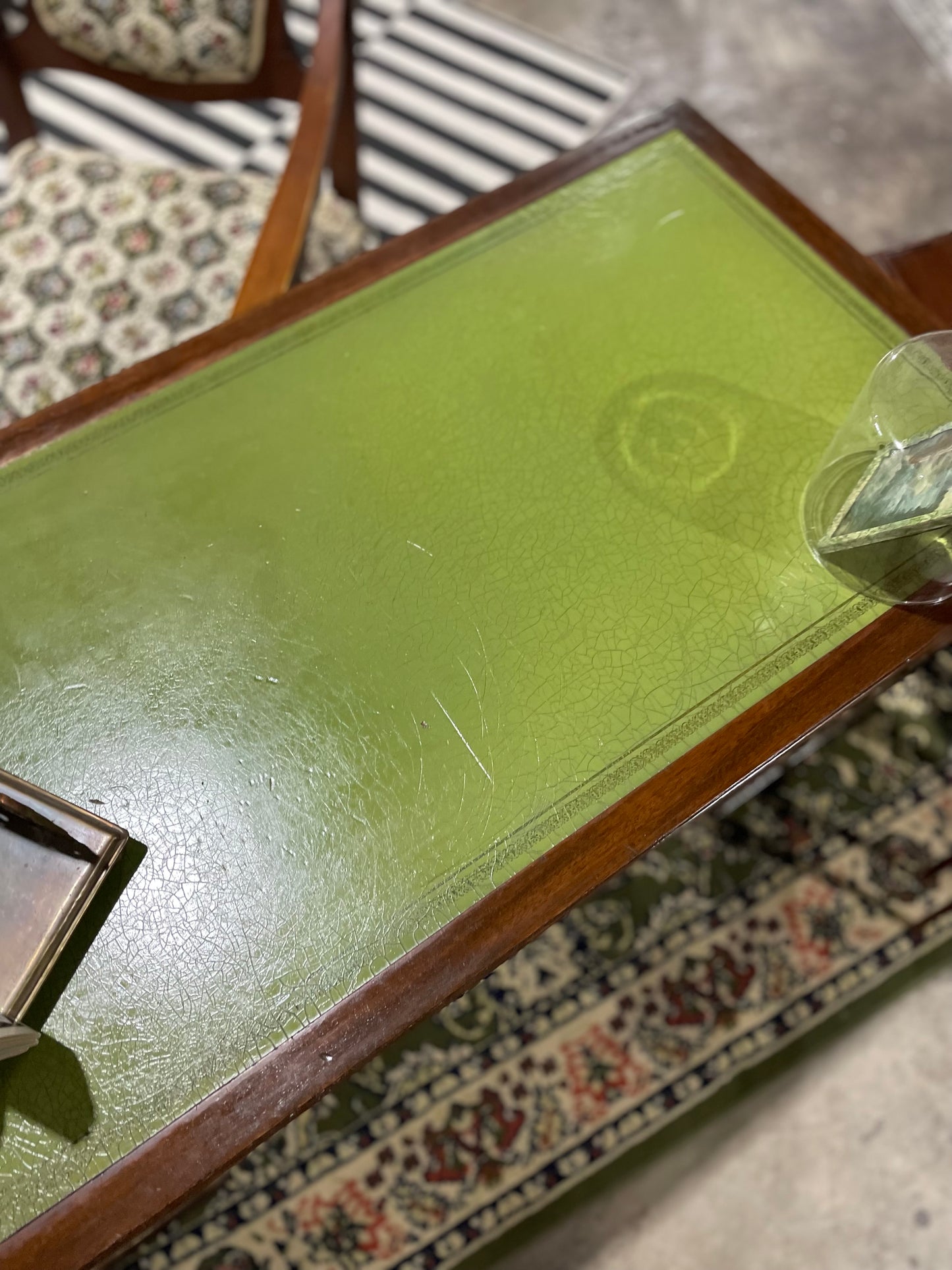 Antique Leather-Topped Desk