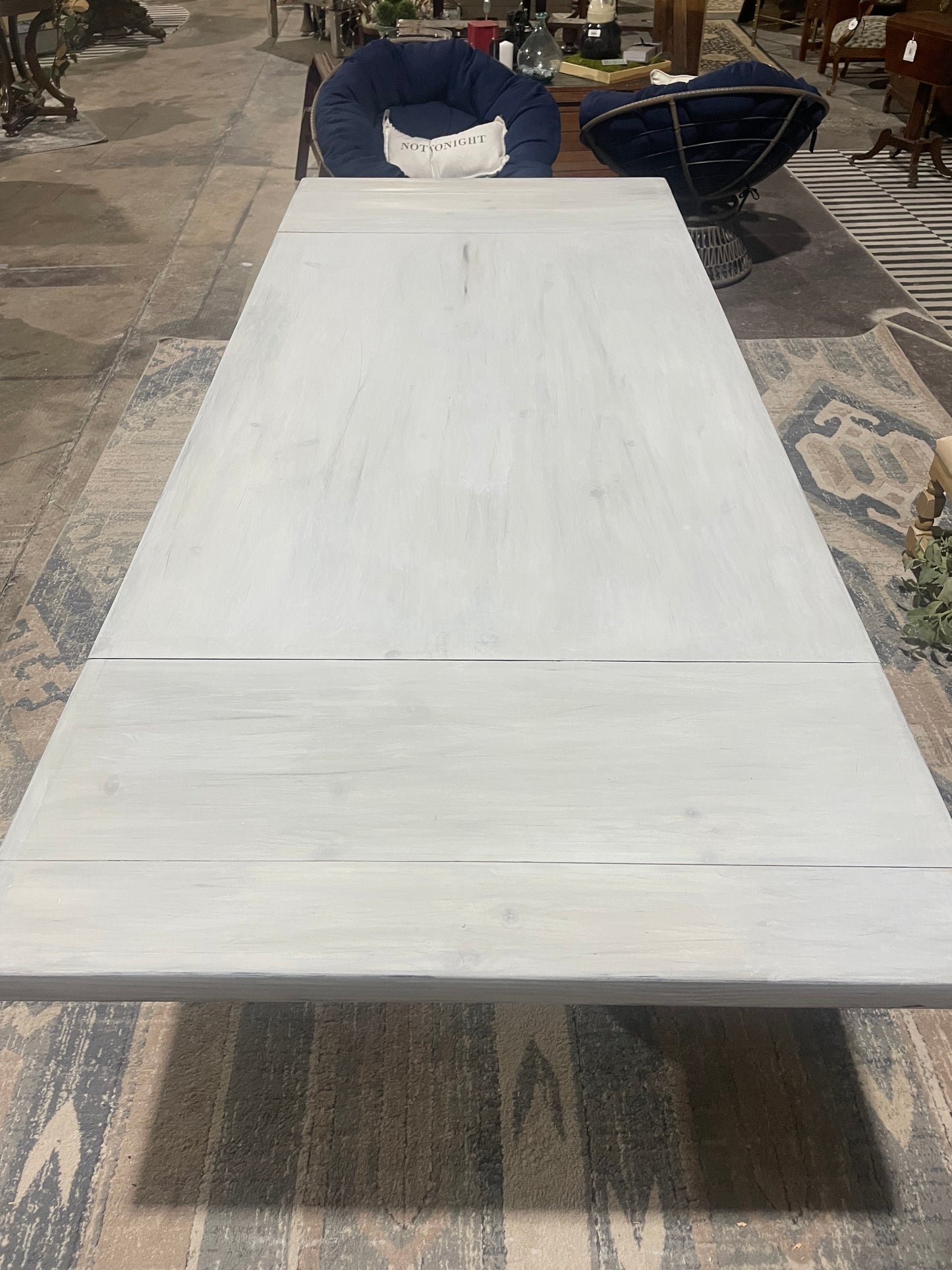 Weathered White Farmhouse Table