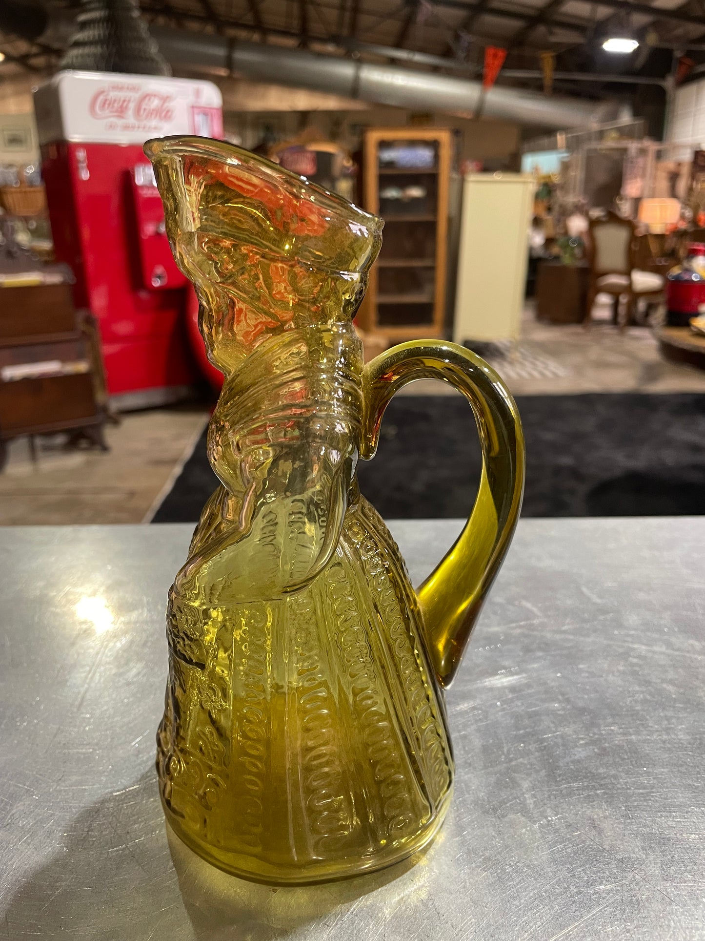 Amber Yellow Vintage Syrup Pitcher