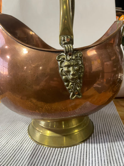 Vintage Copper Footed Scuttle